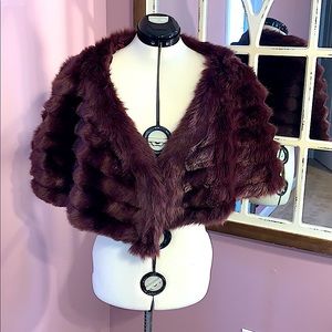 Wine Faux Fir Wrap -   Bridal Party or Prom